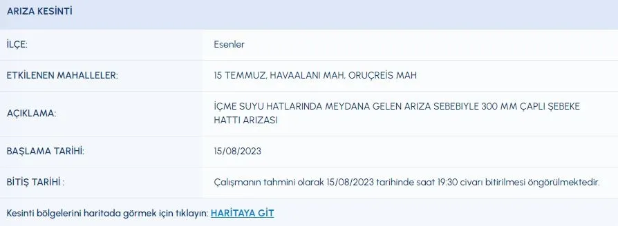 İSKİ duyurdu: 8 ilçede su kesintisi yaşanacak! - 8