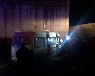 Bursa’da servis inşaat alanına düştü!