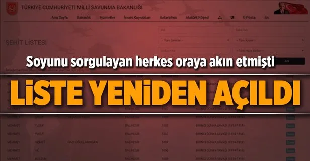 Ailenizde Sehit Var Mi Liste Tekrardan Acildi Takvim