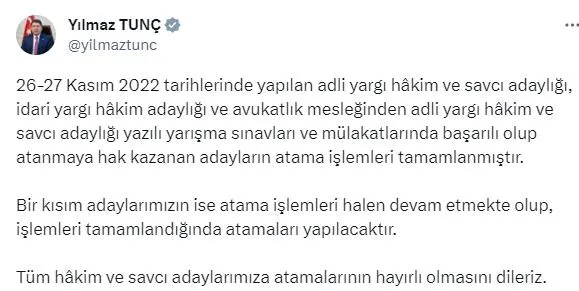 adalet-bakani-yilmaz-tunc-duyurdu-hakim-ve-savci-adayligi-sinavlarinda-atama-islemleri-tamamlandi-1694205151129.jpeg Adalet Bakanı Yılmaz Tunç duyurdu! Hakim ve savcı adaylığı sınavlarında atama işlemleri tamamlandı-2