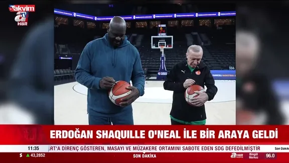 Başkan Erdoğan ve Shaquille O'Neal ile parkeye çıktı!