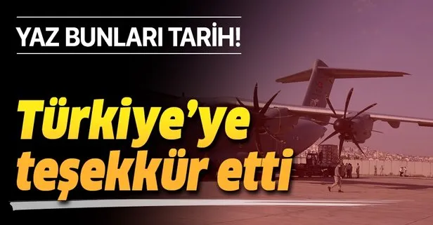 Türkiye'ye teşekkür etti