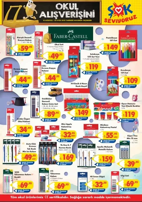 Tüm okul ihtiyaç ürünlerinde fiyatlar düştü! Okul çantası, kalem, defter, boya ŞOK'ta indirime girdi! 16-30 Ağustos 2023 ŞOK aktüel ürünler kataloğu! - 5