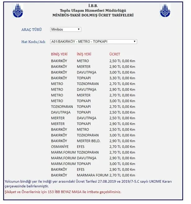 Iste Imamoglu Nun Zamli Tarifesi Istanbul Da Minibus Ve Dolmuslarin Yeni Ucretleri Belli Oldu Takvim