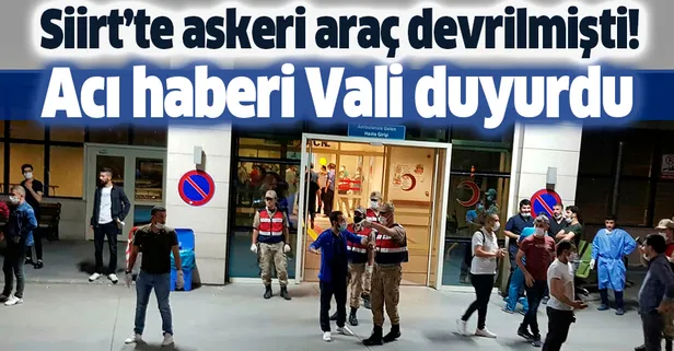 Son dakika: Siirt'ten acı haber! Askeri araç devrildi: 2 şehit, 6 yaralı