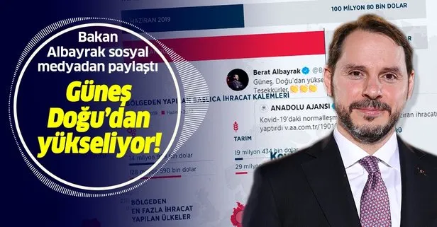 Son dakika: Hazine ve Maliye Bakanı Berat Albayrak paylaştı: Güneş Doğu’dan yükseliyor