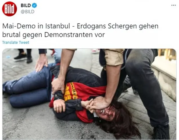 Alman Bild gazetesinden iki yüzlülük! 1 Mayıs üzerinden Türk polisi hakkında algı oluşturmaya çalıştılar!-1
