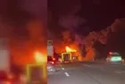 Motorda başladı tüm aracı sardı: Bolu TEM’de otobüs alev alev yandı