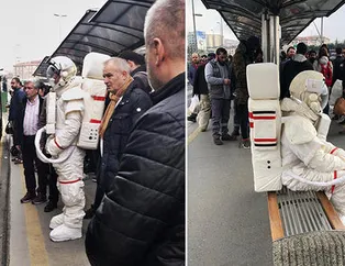 Metrobüste ’astronot’ şaşkınlığı