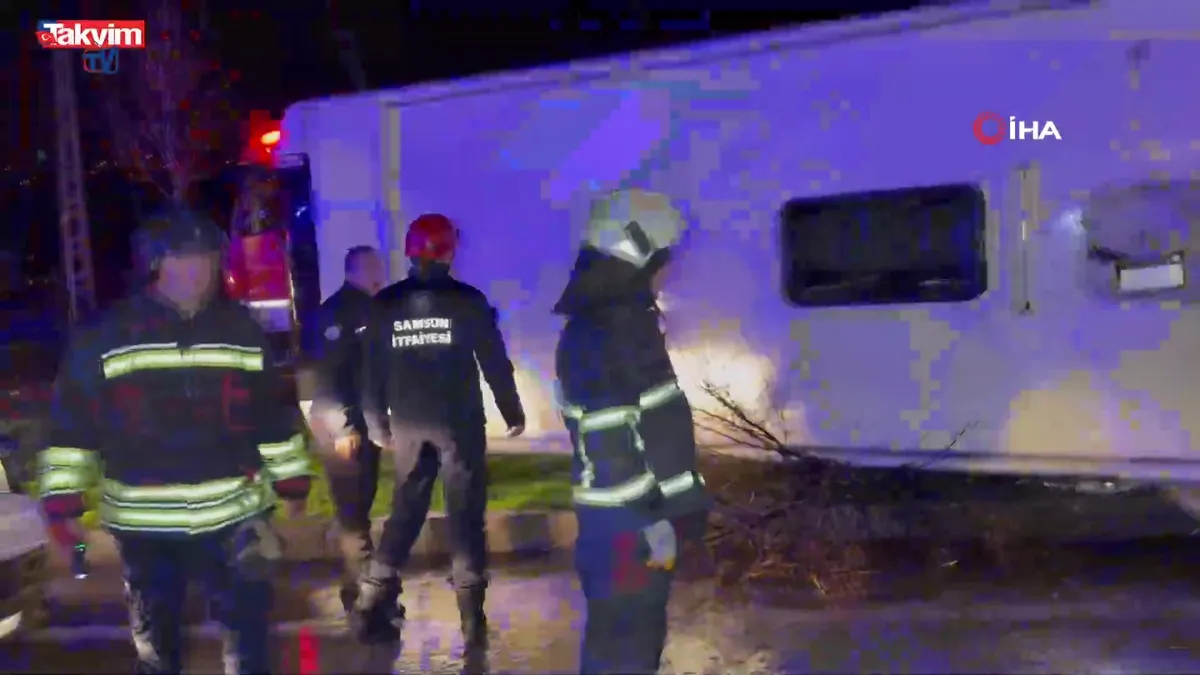 Samsun’da yolcu otobüsü devrildi: 6 yaralı