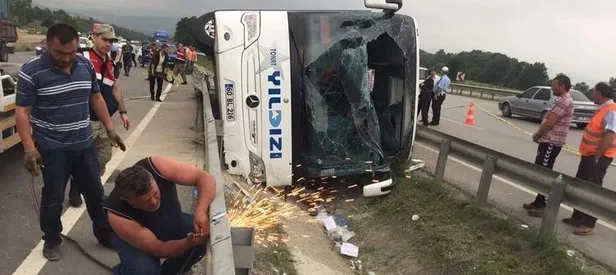 Samsun'da otobüs kaza yaptı: 46 asker yaralandı