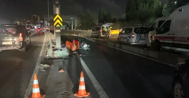 Motokurye refüje çarparak hayatını kaybetti