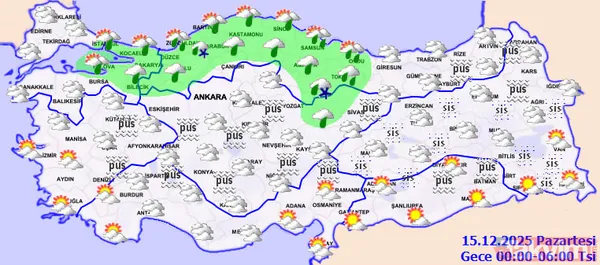 Meteoroloji haritasında işaretlendi: 15 il için kar uyarısı! Sıcaklıklar -2 dereceye düşecek - 7