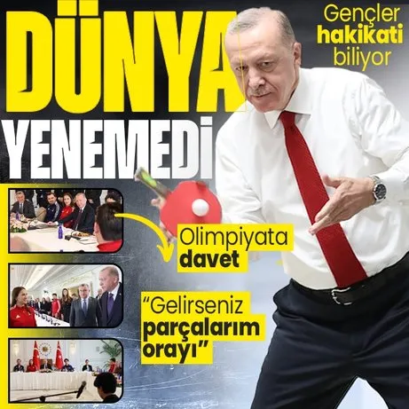 Başkan Erdoğan ve milli masa tenisçi Abdullah Öztürk arasında gülümseten diyalog: Sizi dünya yenemedi ben nasıl yeneyim