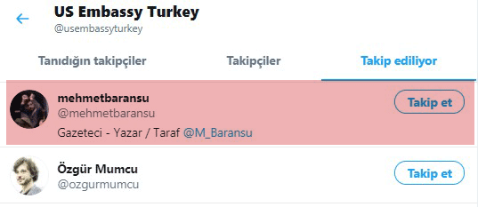 Skandal beğeni sonrası özür üstüne özür dileyen ABD Büyükelçiliği'nin takip listesi FETÖ'cü kaynıyor-2