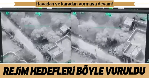 Türkiye İdlib'de Esad rejimi hedeflerini vurdu! İşte operasyondan ilk görüntüler