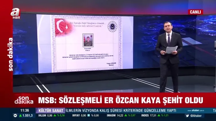 MSB acı haberi duyurdu! Şehidimiz var