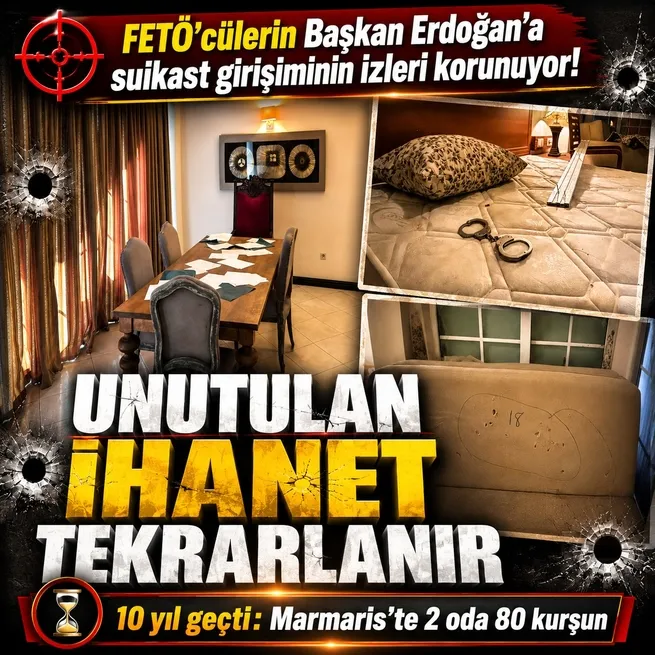 Marmariste Başkan Erdoğanı hedef alan FETÖ izleri: Otel odası 10 yıldır korundu