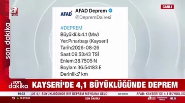Son dakika: Kayseri'de 4,1 büyüklüğünde deprem!