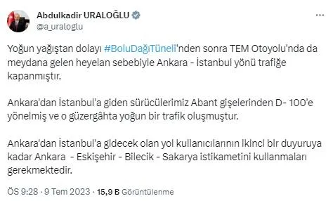 Son dakika: Yola çıkacaklar dikkat: TEM Otoyolu'nda heyelan! Ankara-İstanbul yönü trafiğe kapandı-5