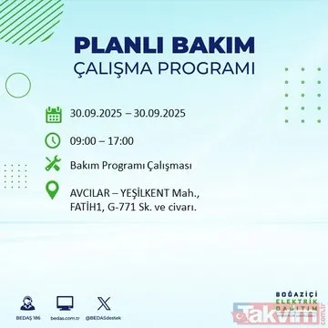 İstanbul’un 23 ilçesinde elektrikler kesilecek! 30 Eylül 2025 BEDAŞ kesinti listesi - 49