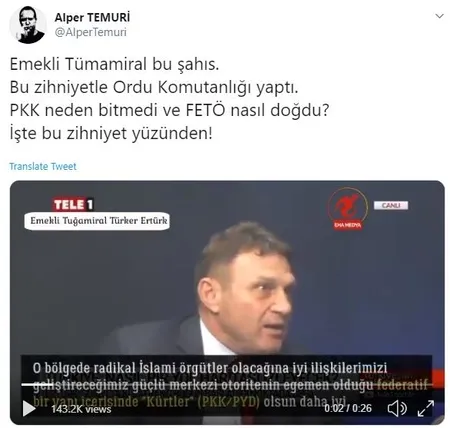ODA TV yazarı Emekli Tuğamiral Türker Ertürk'ten skandal sözler: Sınırımızda PYD olsun!-2