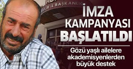 Diyarbakır'da evlatları için nöbet tutan annelere imza kampanyası