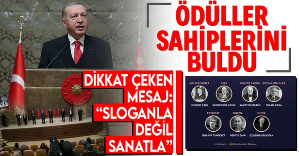 Son dakika: Cumhurbaşkanlığı Kültür ve Sanat Büyük Ödülleri Töreni Başkan Erdoğan'ın katılımıyla gerçekleşti! İşte ödül sahipleri