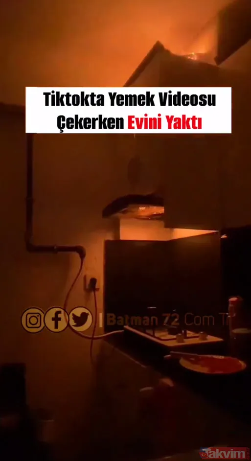 Al sana Tiktok! Yemek videosu çekeyim dedi mutfağının yanışını izledi: Alevleri üfleyerek söndürme çabası dikkat çekti - 6