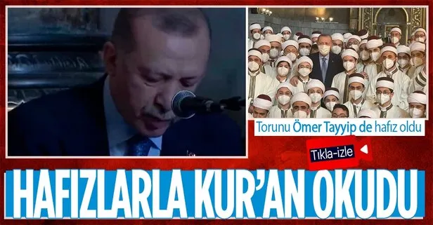 Başkan Erdoğan’dan Ayasofya’daki hafızlık icazet töreninde Kur’an tilaveti