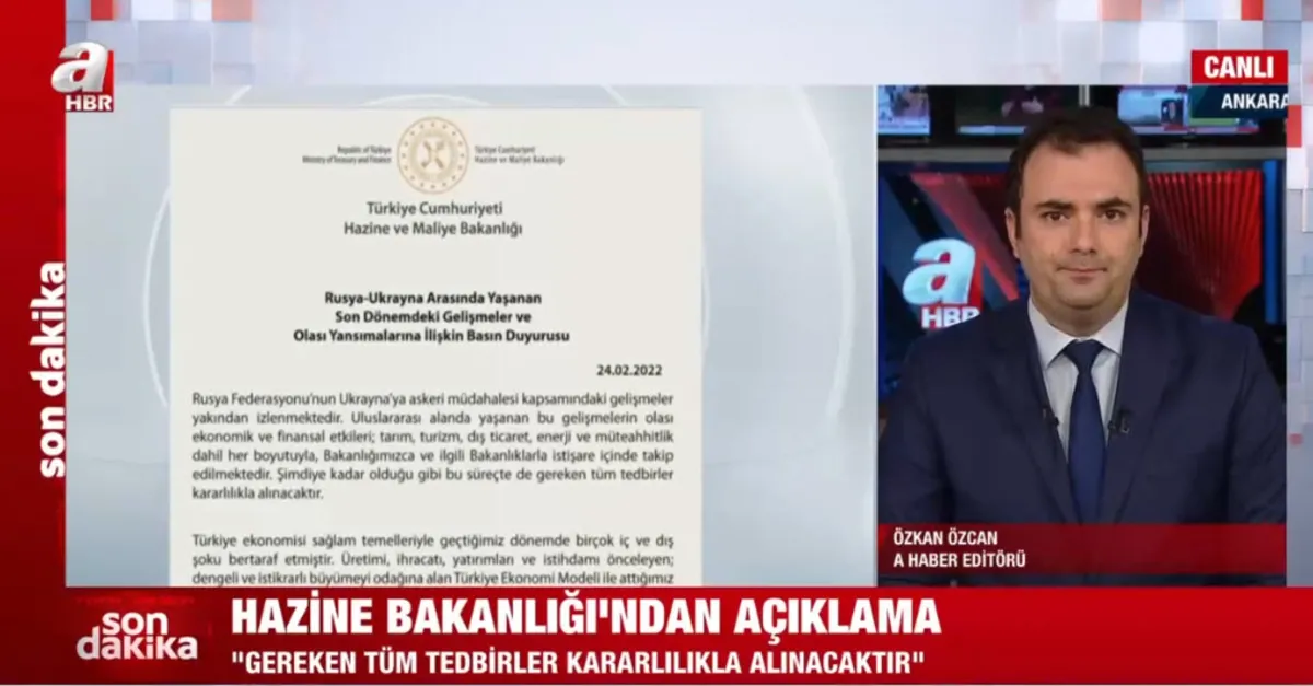 Hazine ve Maliye Bakanlığı'ndan Rusya Ukrayna savaşına dair flaş açıklama: Tüm tedbirler alındı! Türk ekonomisi sağlam...