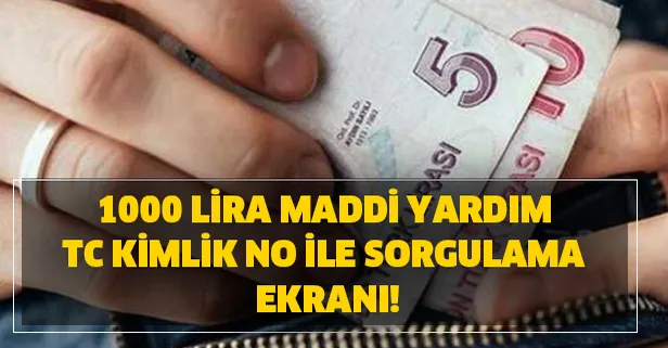 1000 lira maddi yardım TC kimlik no ile sorgulama ekranı ne oldu?
