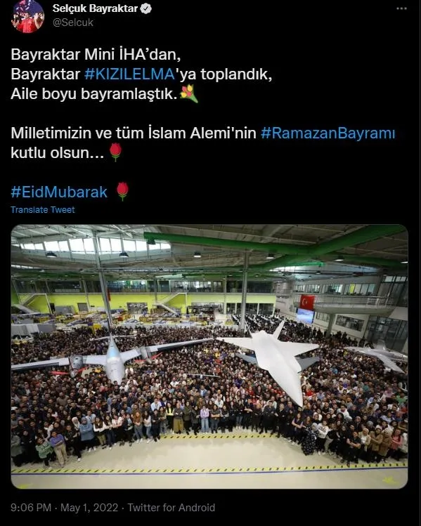 Selçuk Bayraktar’dan gururlandıran Ramazan Bayramı mesajı: Mini İHA’dan, Bayraktar Kızılelma’ya toplandık