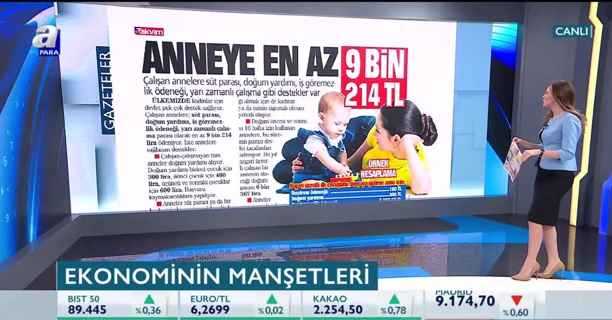 Anneye en az 9 bin 214 TL