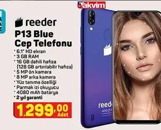 A101’de satılan Reeder P13 akıllı cep telefonu özellikleri!