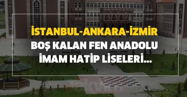 İstanbul-Ankara-İzmir 2020 LGS boş kalan Fen, Anadolu, İmam Hatip Liseleri boş kontenjanları taban puanları yüzdelik dilimleri...