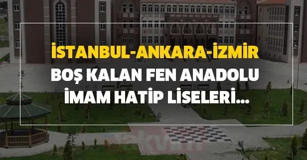 Istanbul Ankara Izmir 2020 Lgs Bos Kalan Fen Anadolu Imam Hatip Liseleri Bos Kontenjanlari Taban Puanlari Yuzdelik Dilimleri Takvim