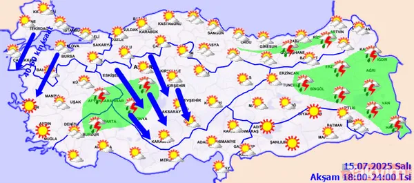 Gök gürültülü sağanak geliyor! 30 il alarmda: 36 derecede yağmur ve fırtına etkili olacak! Ankara, Elazığ, Bolu... - 6