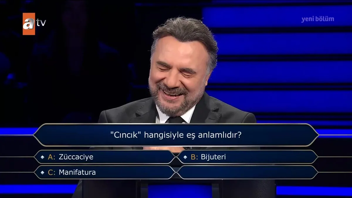 Kim Milyoner Olmak İster'de 100.000 TL'lik soru: Cıncık hangisiyle eş anlamlıdır?