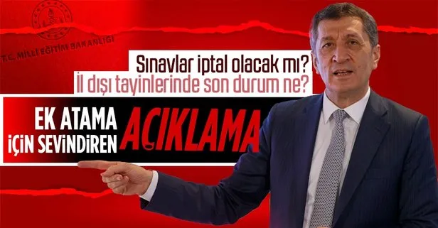 Milli Eğitim Bakanı Ziya Selçuk’tan önemli mesajlar: Yüz yüze eğitim, sınavlar ve yeni atama...