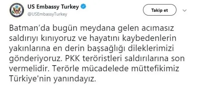 PKK'ya ayda 500 milyon dolar harcayan ABD, Batman'daki terör saldırısını kınıyormuş-1