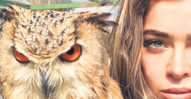 Öykü Çelik cesaretini gözler önüne serdi! Baykuş ve aslanla poz verdi