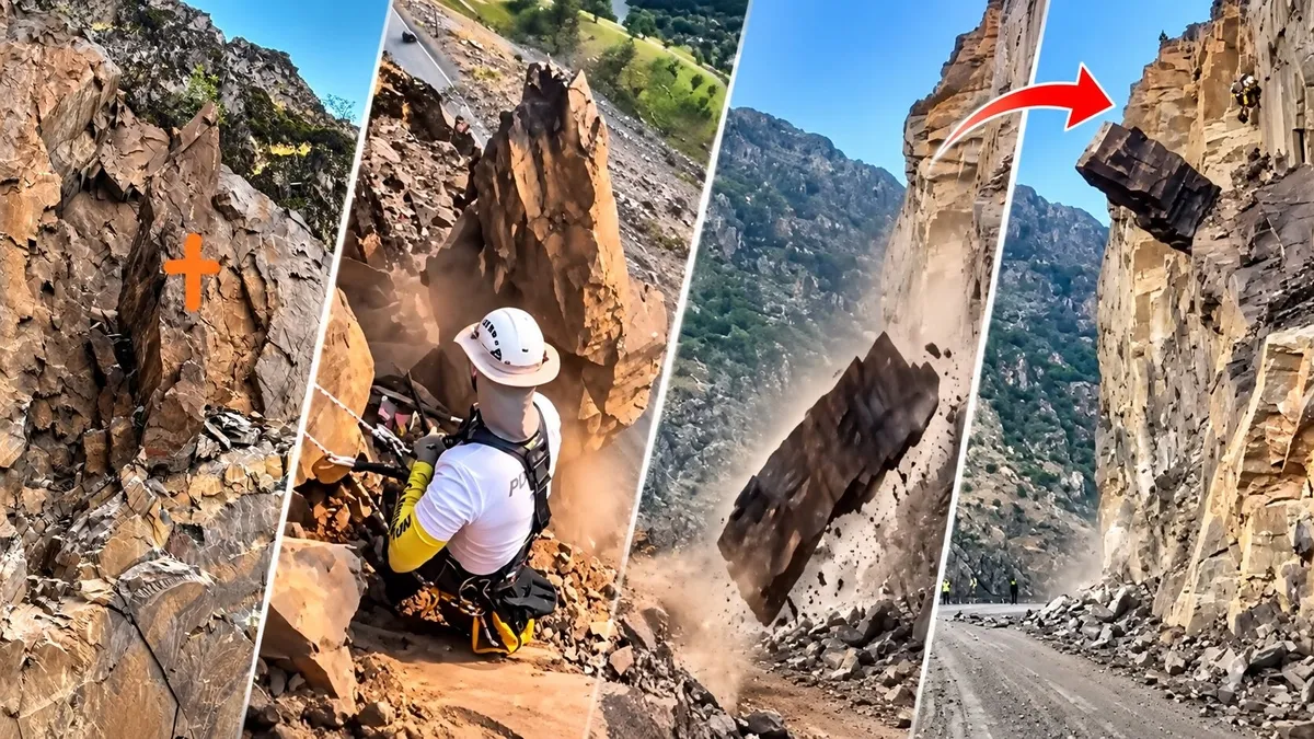 Şırnak’ta kaya düşürme operasyonu başladı! Ekipler dağlık yamaçlarda dev kayaları kontrollü şekilde düşürüyor! O anlar kamerada