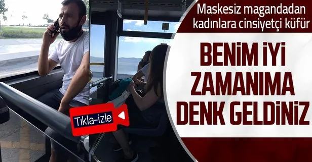 İETT’de maskesini burnunun altına indiren şüpheli kadın yolculara küfretti