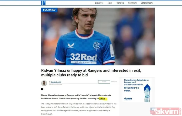 Rıdvan Yılmaz İskoçya'nın gündeminde! Takvim'in haberiyle duyurdular - 3