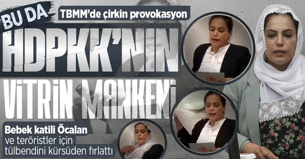 TBMM'de çirkin provokasyon! HDP Diyarbakır vekili Remziye Tosun bebek katili Öcalan için özgürlük isteyip tülbendini fırlattı