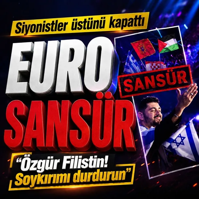Eurovision siyoniste dar oldu! İsrailin soykırım sesi Noam Bettana sahnede esaslı protesto | Soykırımı durdurun sloganına sansür