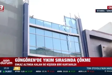 Güngören'de yıkım sırasında bina çöktü