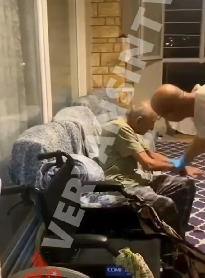 Huzurevindeki skandal kamerada (Ekran görüntüsü)