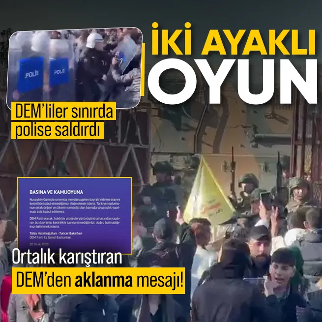 Nusaybin sınırında iki ayaklı oyun! Türk bayrağına saldırı sonrası ortalık karıştıran DEM Parti’den açıklama
